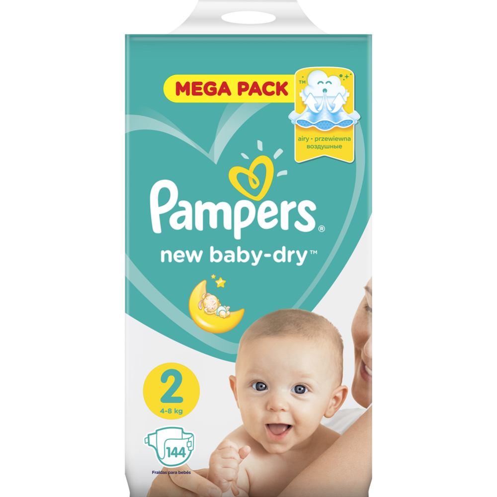 Подгузники детские «Pampers» New Baby-Dry, размер 2, 4-8 кг, 144 шт