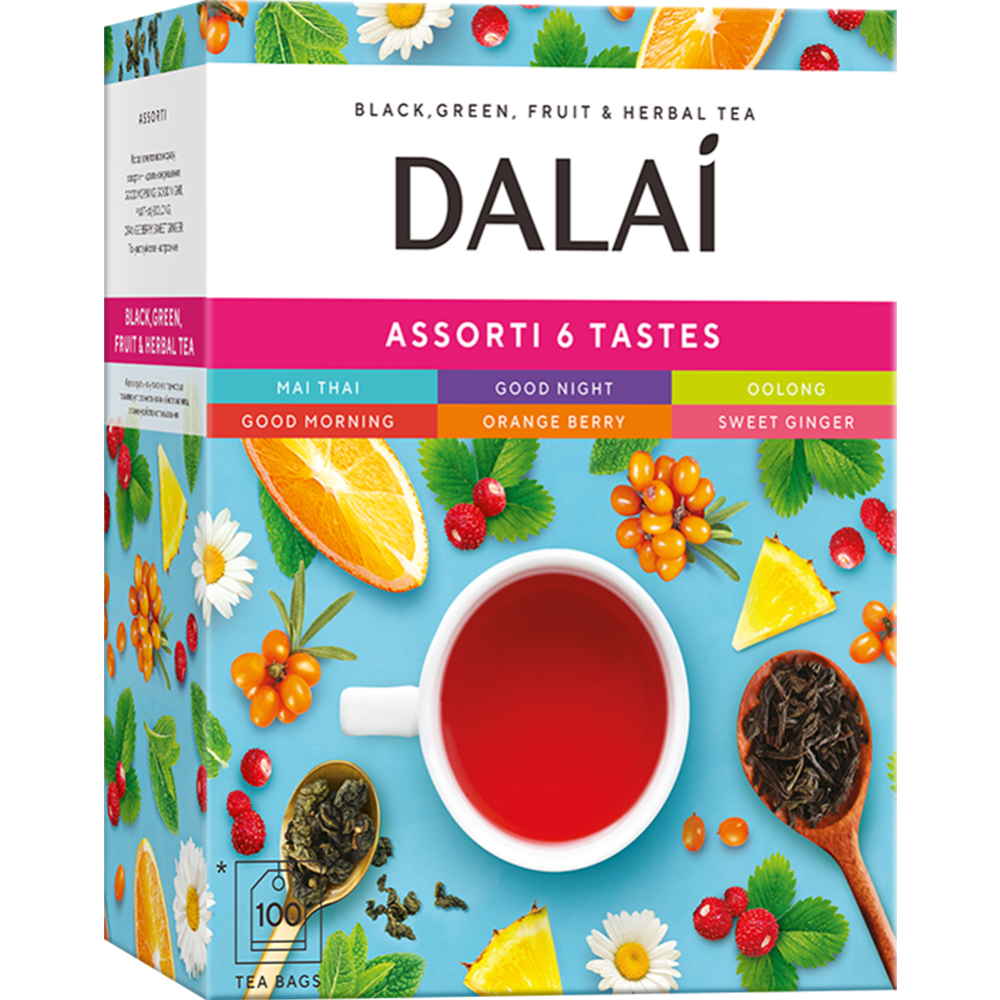Чай пакетированный «Dalai» 6 видов, 100х1.5 г #0