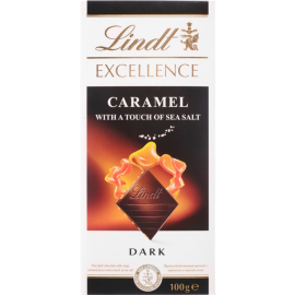 Срочный товар! Шоколад «Lindt» Exсellence, темный, карамель и морская соль, 100 г