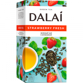 Чай па­ке­ти­ро­ван­ный «Dalai» зе­ле­ный, strawberry fresh, 25х1.5 г
