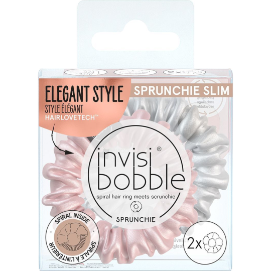 Резинка-браслет «Invisibobble» Sprunchie Slim Bella Chrome, 2 шт