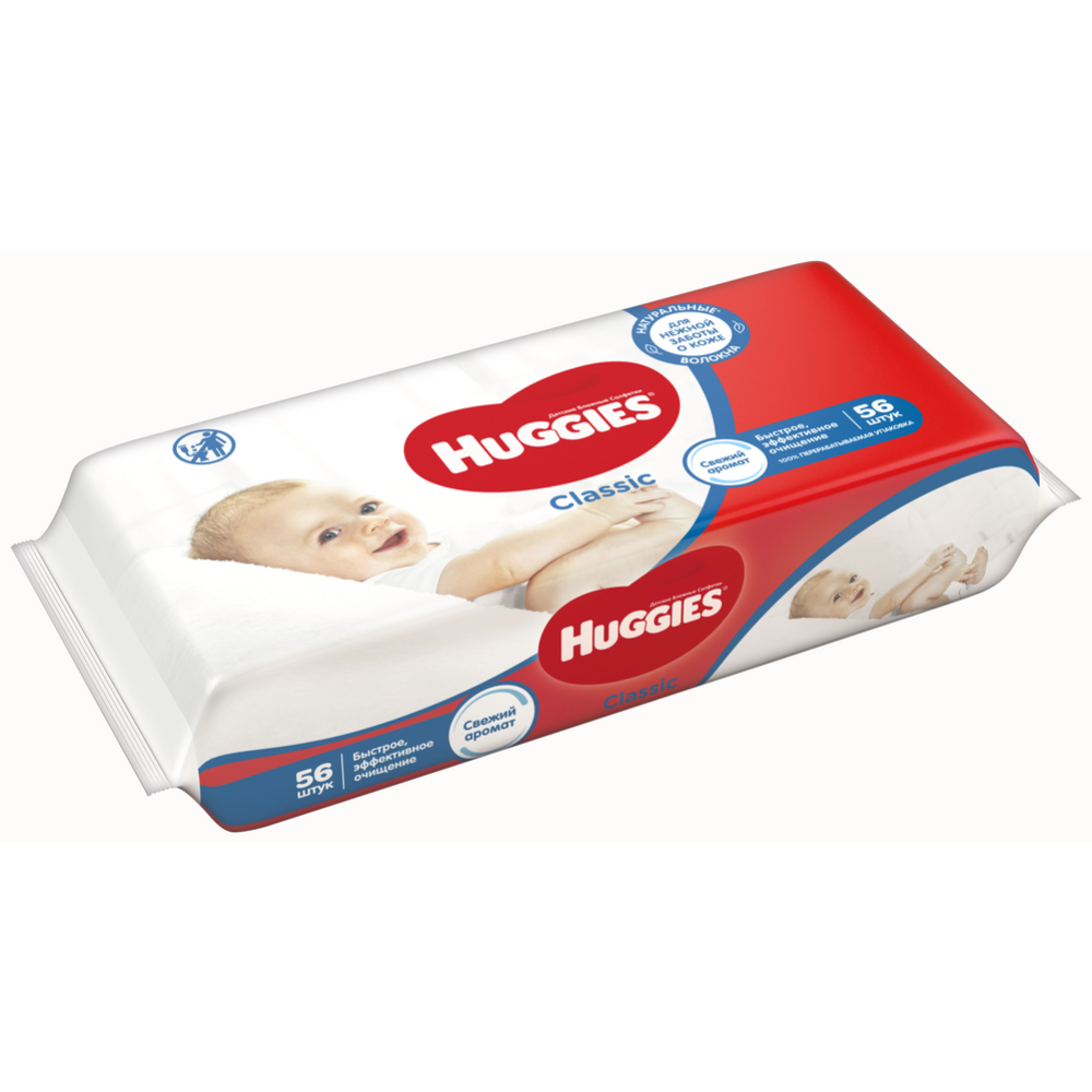 Салфетки влажные детские «Huggies» classic, 56 шт