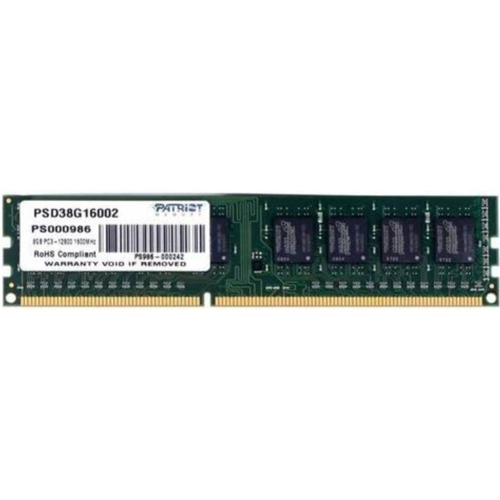 Оперативная память «Patriot» SL DDR3 8GB 1600MHz UDIMM, PSD38G16002