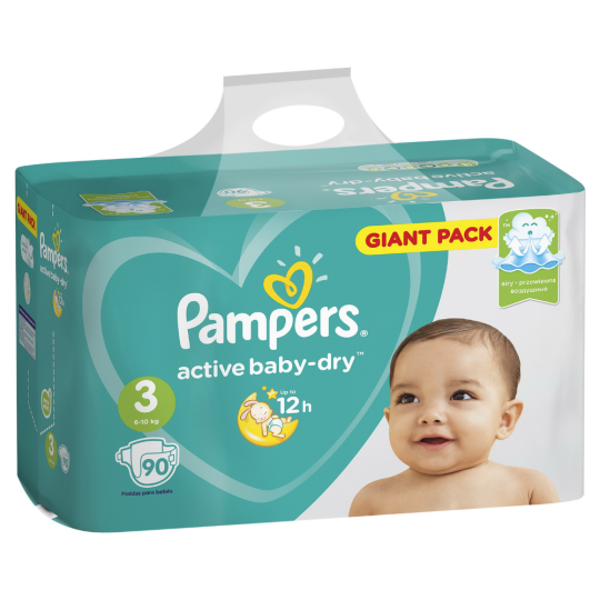 Подгузники детские «Pampers» Active Baby-Dry, размер 3, 6-10 кг, 90  шт