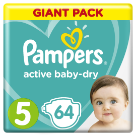 Подгузники детские «Pampers» Active Baby-Dry, размер 5, 11-16 кг, 64 шт