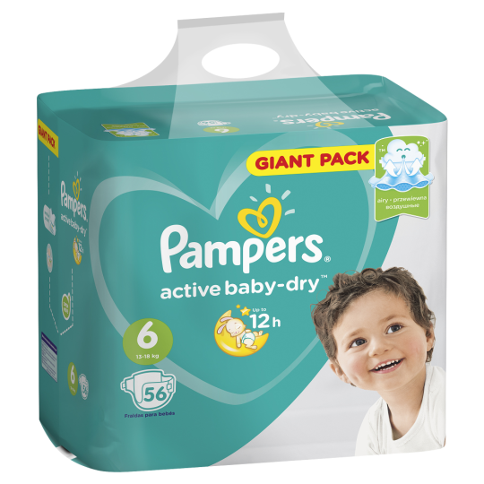 Подгузники детские «Pampers» Active Baby-Dry, размер 6, 13-18 кг, 56 шт