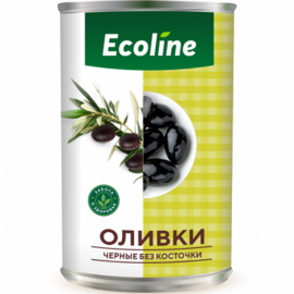 Оливки «Ecoline» черные, без косточки, 280 г