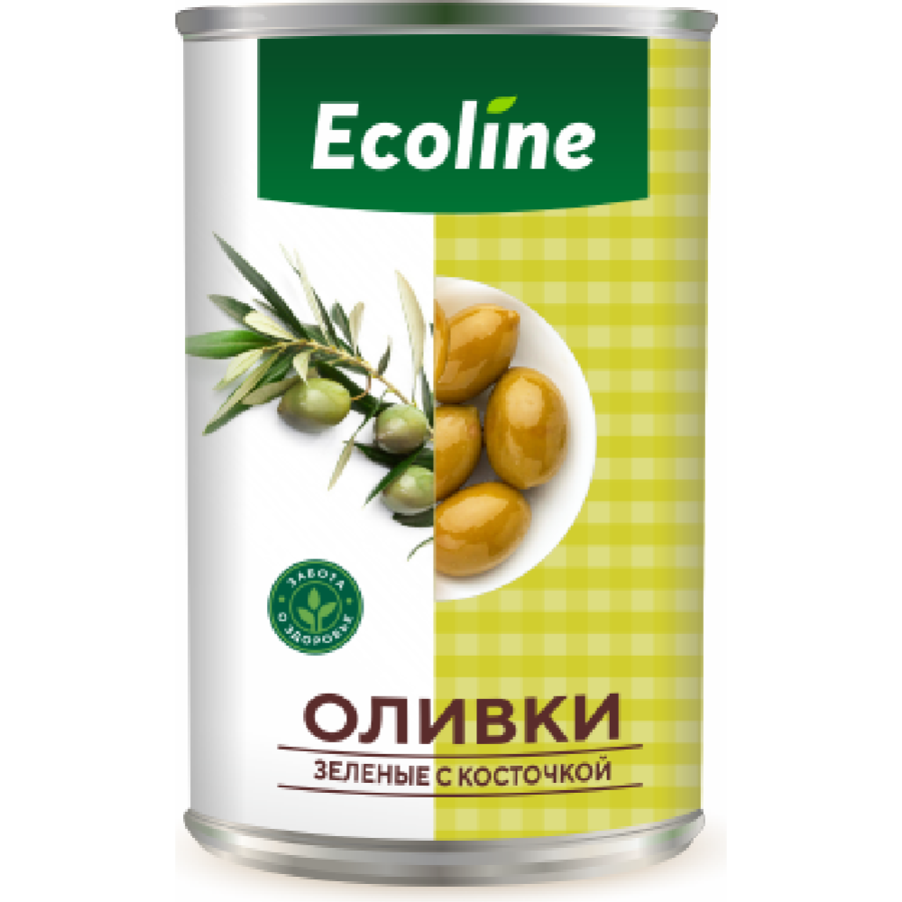 Оливки зеленые  «Ecoline» с косточкой, 280 г