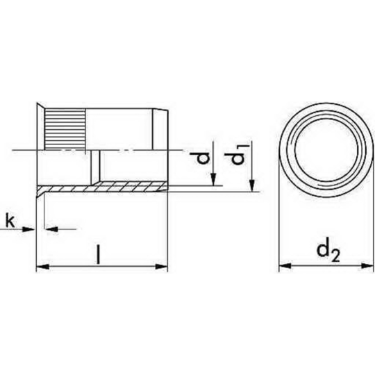 Заклепка резьбовая «ЕКТ» CV012570, 150 шт