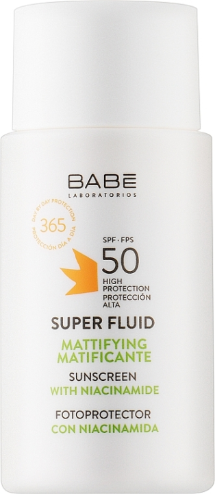 LABORATORIOS BABE Матирующий солнцезащитный суперфлюид с ниацинамидом SPF50 / SUPERFLUID MATIFICANTE FOTOPROTECTOR SPF50, 50мл