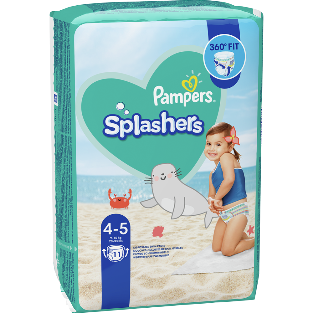 Подгузники-трусики детские «Pampers» Splashers, размер 4, 9-15 кг, 11 шт