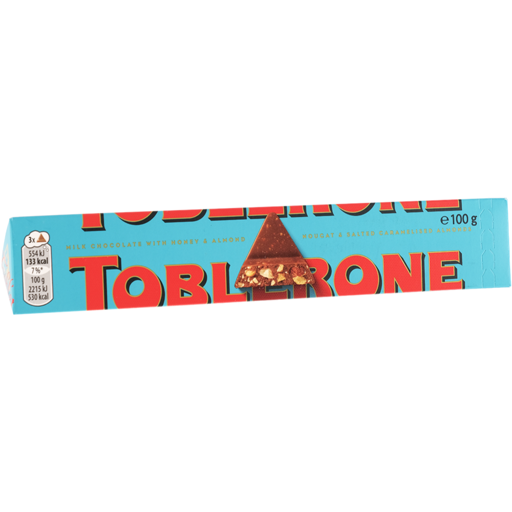 Шо­ко­лад «Toblerone» мо­лоч­ный с хру­стя­щим мин­да­лем, 100 г
