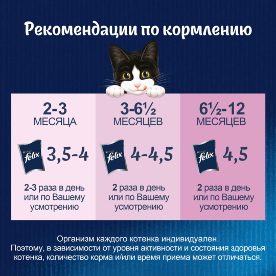 Корм для котят «Felix» Аппетитные кусочки, курица в желе, 75 г