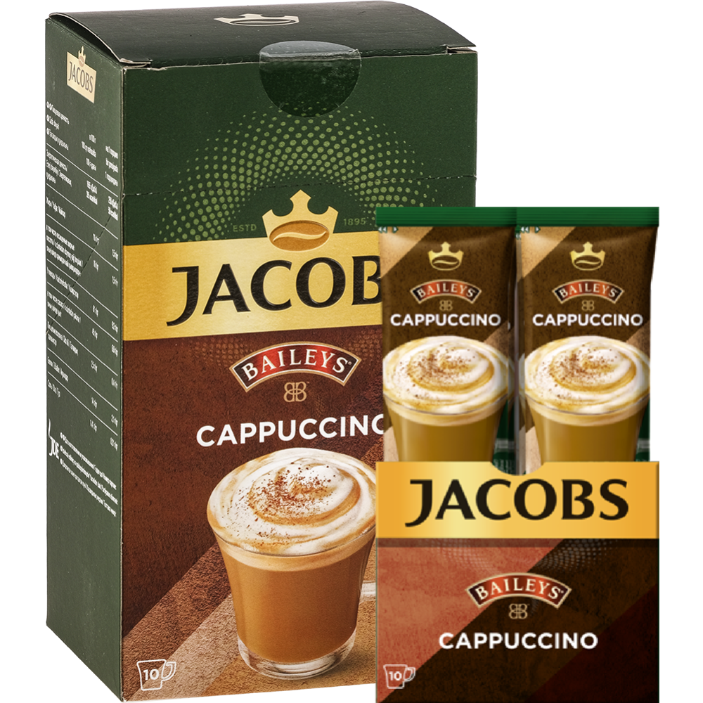 УП.Напиток кофейный «Jacobs» Baileys Cappuccino, 10х15 г