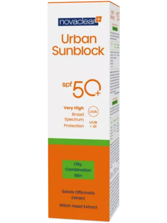 Novaclear Urban Sunblock крем защитный для жирной и комбинированной кожи SPF50+, 40 мл