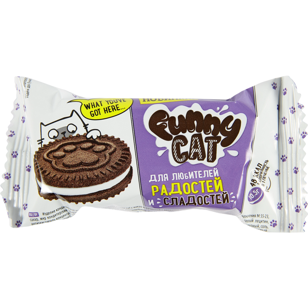 Печенье «Funny cat» сахарное с какао, 42 г #0
