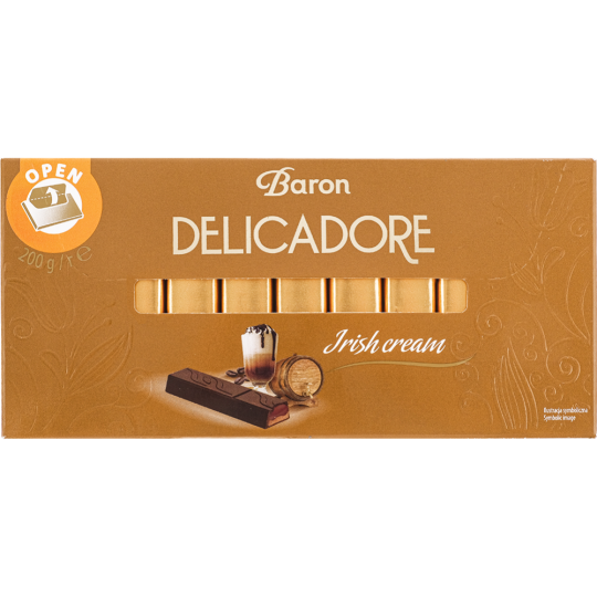 Шоколад темный «Delicadore» Irish cream, со вкусом ирландского ликёра, 200 г