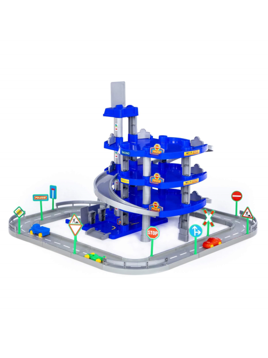 Паркинг 4-уровневый с дорогой и автомобилями (синий) (в коробке)  Арт. 44716 Полесье