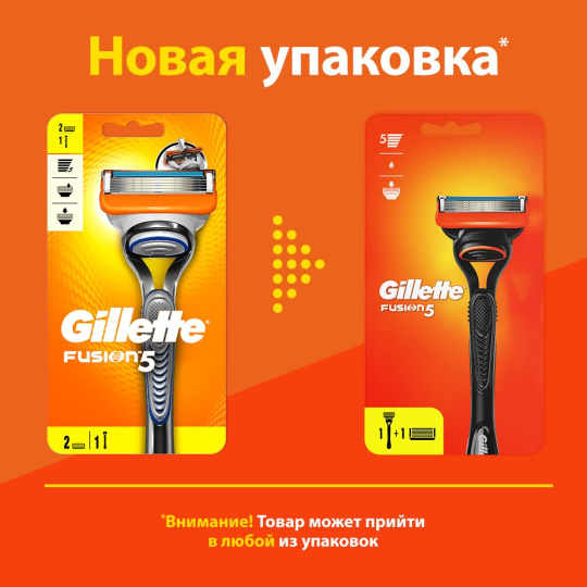 Бритва / станок для бритья муж­ской Gillette Fusion 5 с 2 кассетами