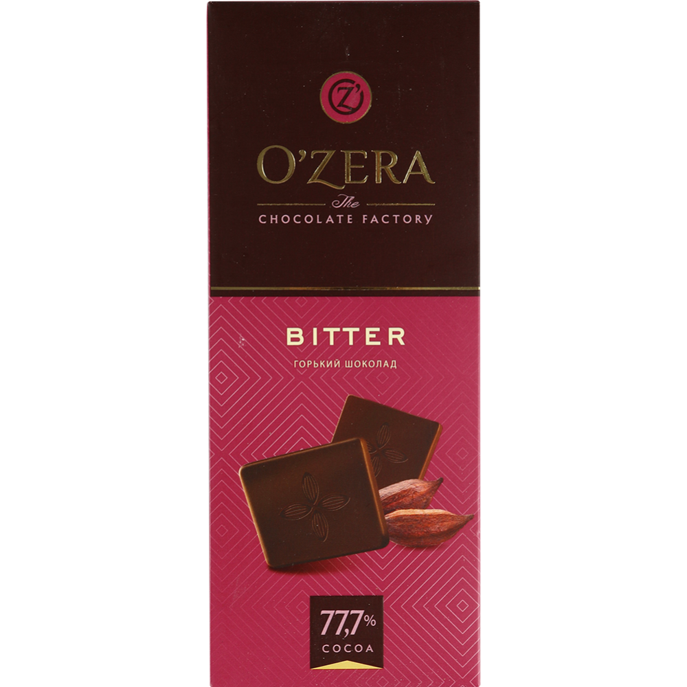 Шоколад «O'Zera» горький, 77.7%, 90 г