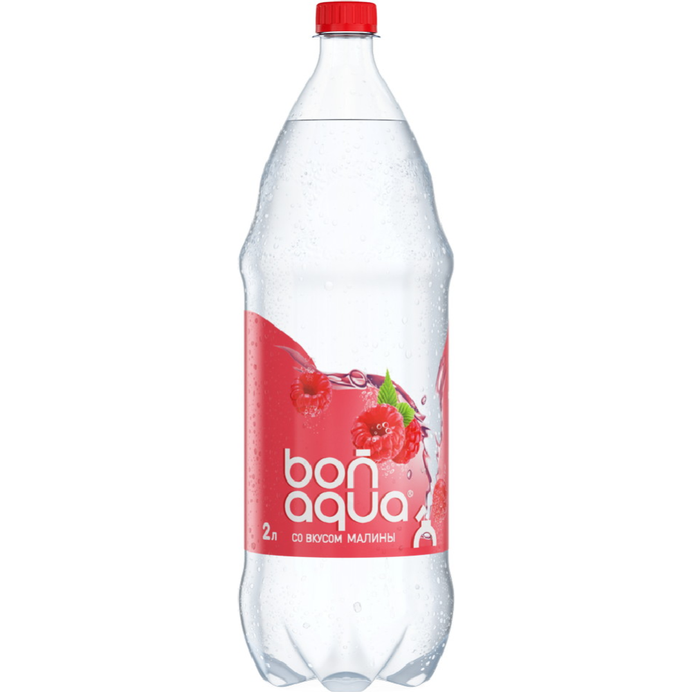 Вода питьевая «Bonaqua» газированная со вкусом малины, 2 л #0