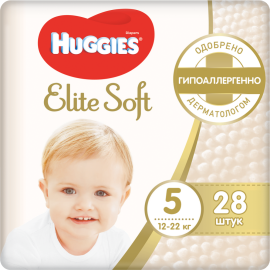 Подгузники детские «Huggies» Elite Soft, размер 5, 12-22 кг, 28 шт