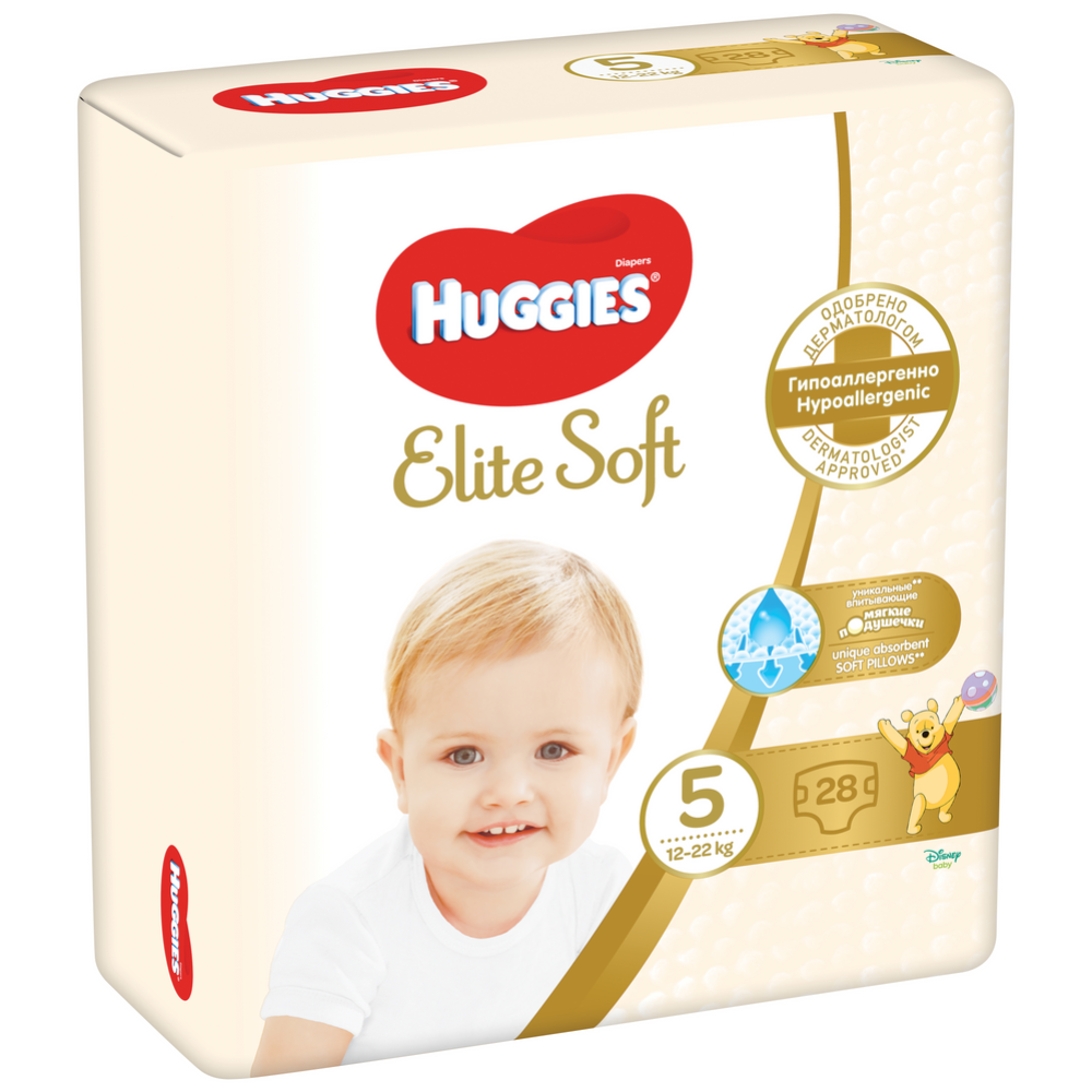 Подгузники детские «Huggies» Elite Soft, размер 5, 12-22 кг, 28 шт