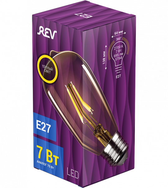 Лампа сд VINTAGE Filament ST64 E27 7W 32436 2