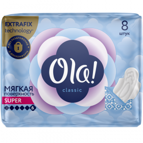 Ги­ги­е­ни­че­ские про­клад­ки «Ola!» ги­ги­е­ни­че­ские, супер, 8 шт