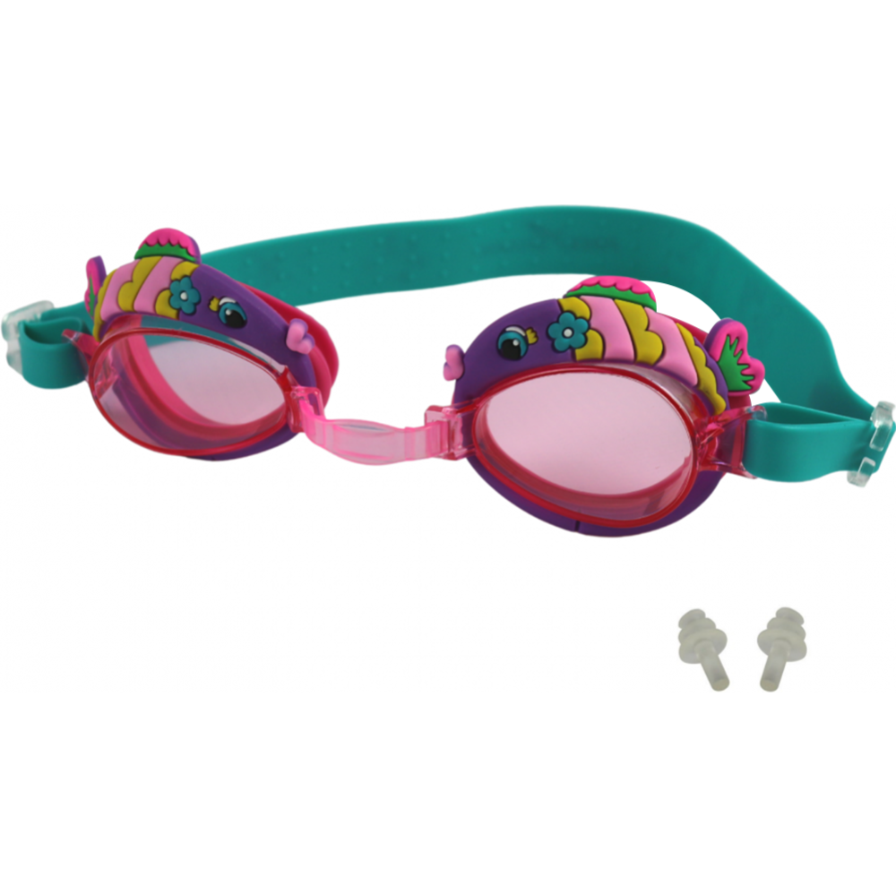 Очки для плавания «Elous» YG-1100, розовый/бирюзовый