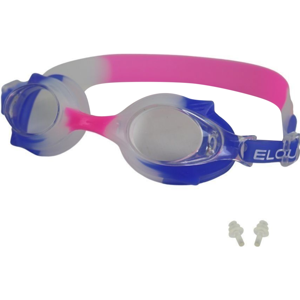 Очки для плавания «Elous» YG-1500, белый/голубой/розовый