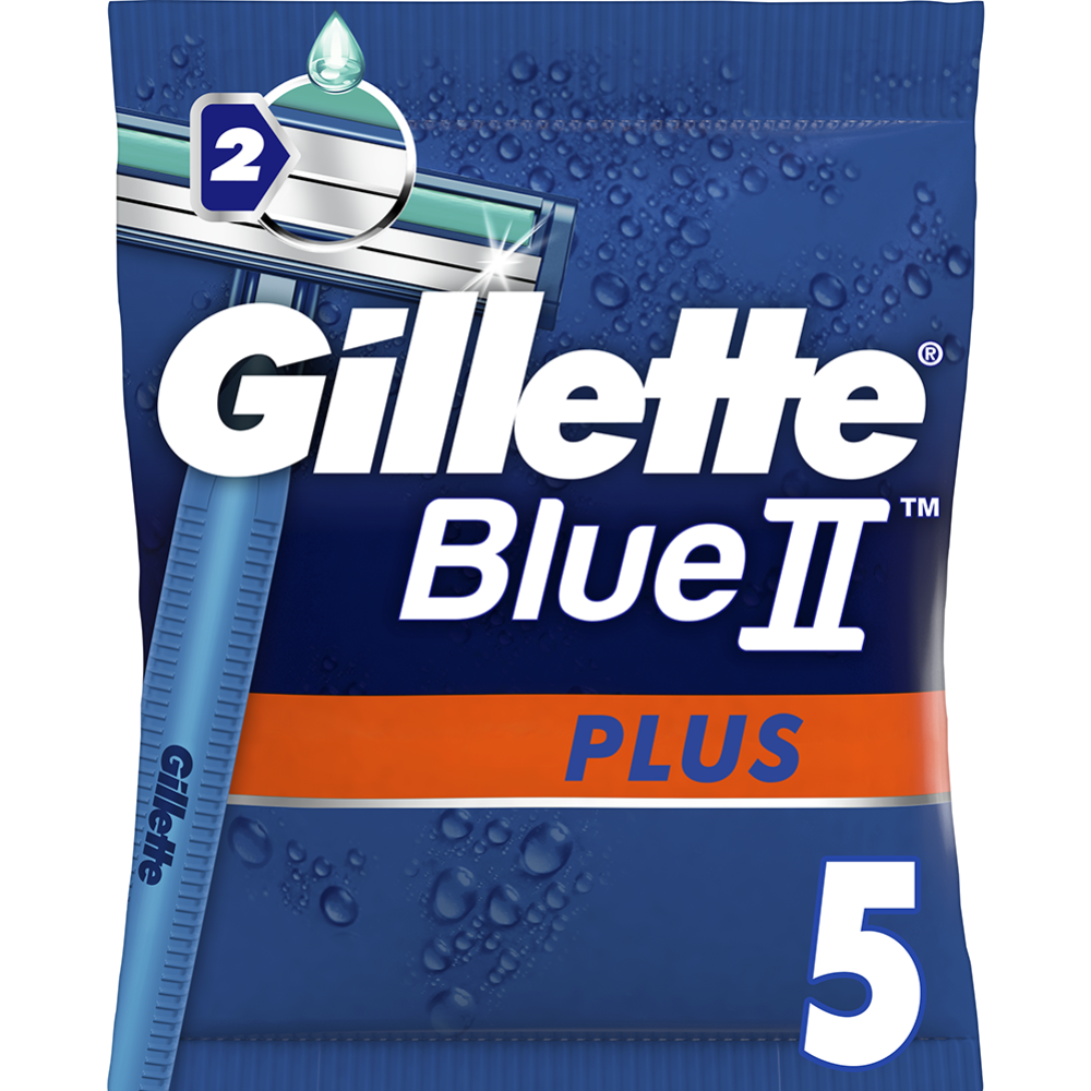 Одноразовые мужские бритвы «Gillette» Blue II Plus, 5 шт #0