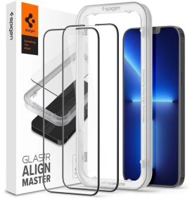 Защитное стекло SPIGEN ALM GLASS FC для IPHONE 13 PRO MAX / 14 PLUS / 15 PLUS черный 2 шт.