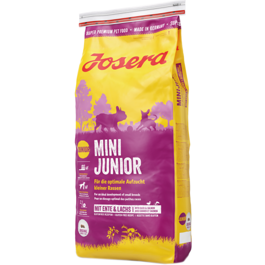 Корм для собак «Josera» minijunior, мясо утки и лосося, 15 кг