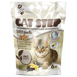 Наполнитель комкующийся растительный для кошачьих туалетов Cat Step Tofu Vanilla, 6л