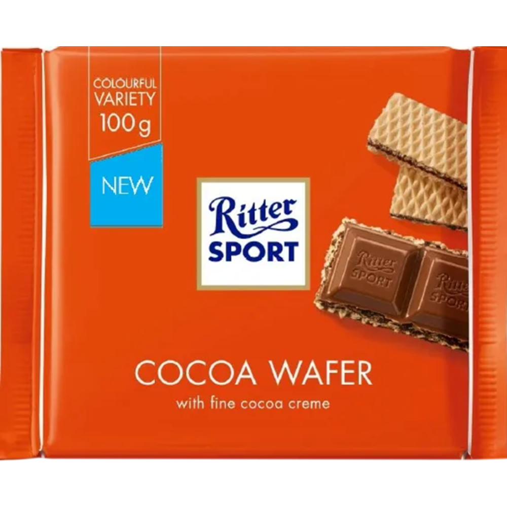 Шоколад молочный «Ritter Sport» вафля и какао-мусс, 100 г #0