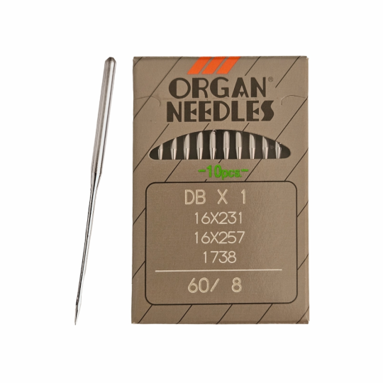 Иглы ORGAN  DB*1 60 универсальные для промышленных швейных машин (10 шт)