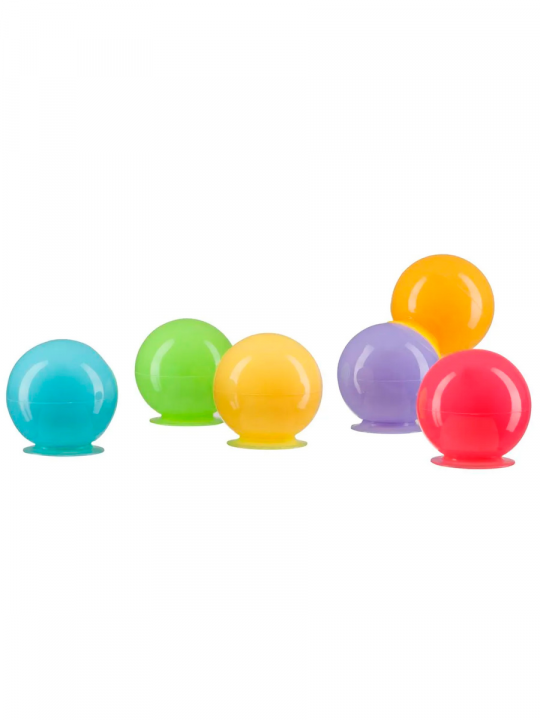 Игрушки на присосках для ванной Happy Baby, IQ-Bubbles, разноцветные пузыри 6 шт, 0+ (арт. 32017)