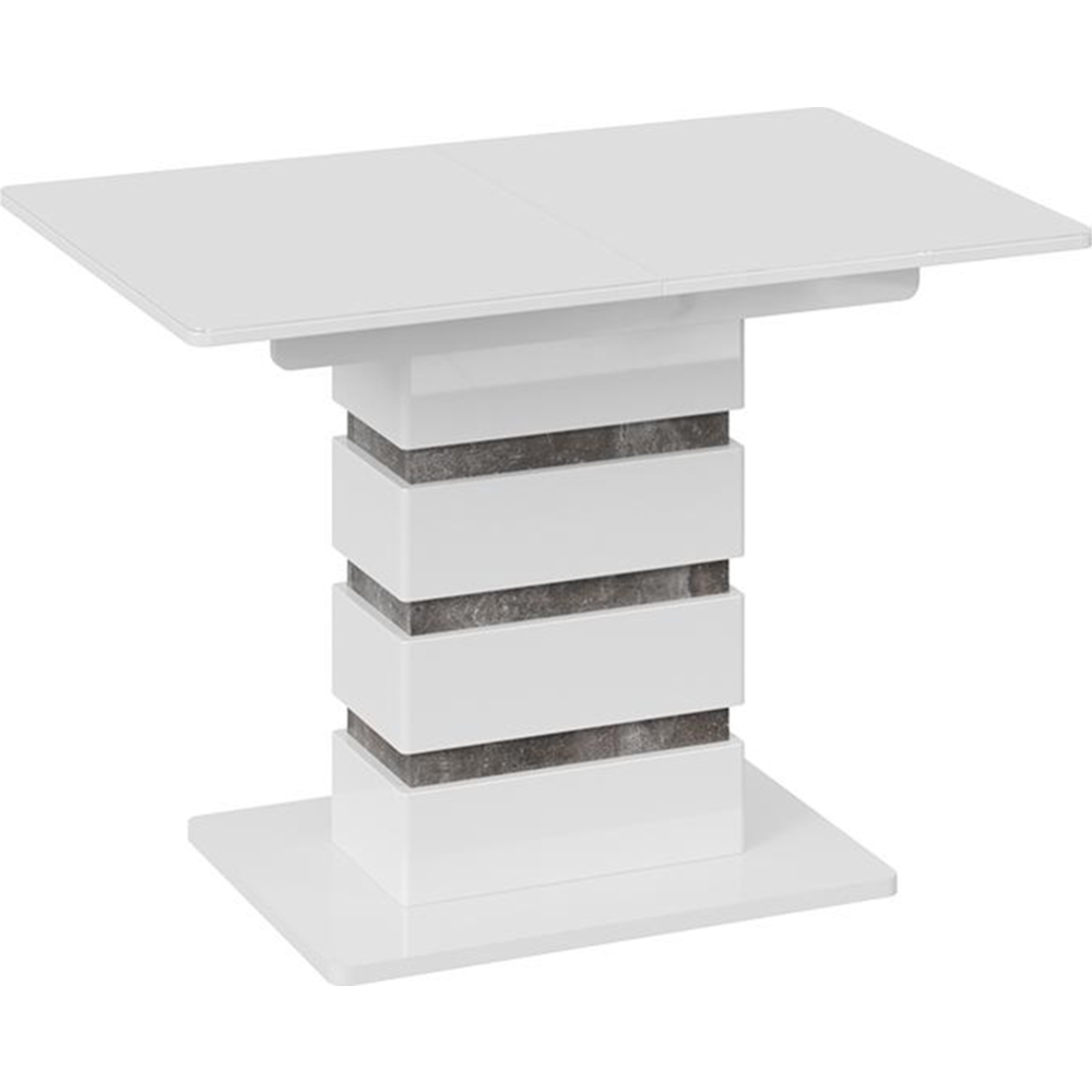 Обеденный стол «ТриЯ» Мадейра тип 1, белый глянец/ателье темный
