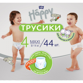 Под­гуз­ни­ки-тру­си­ки дет­ские «Bella Baby Happy» размер Maxi, 8-14 кг, 44 шт