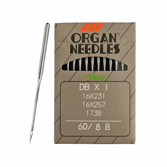 Иглы ORGAN  DB*1 60 SUK (для высокоэластичных тканей) для промышленных швейных машин (10 шт)