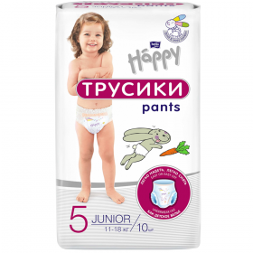 Под­гуз­ни­ки-тру­си­ки дет­ские «Bella Baby Happy» размер Junior, 11-18 кг, 10 шт
