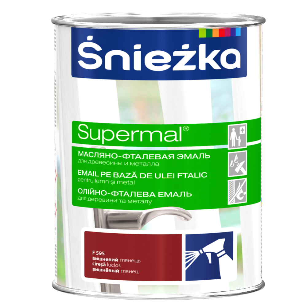 Эмаль «Sniezka» Supermal, F595, вишнёвая, 0.8 л