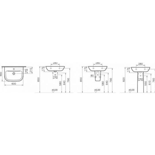 Умывальник «VitrA» S20, 5503B003-0001, 60 см