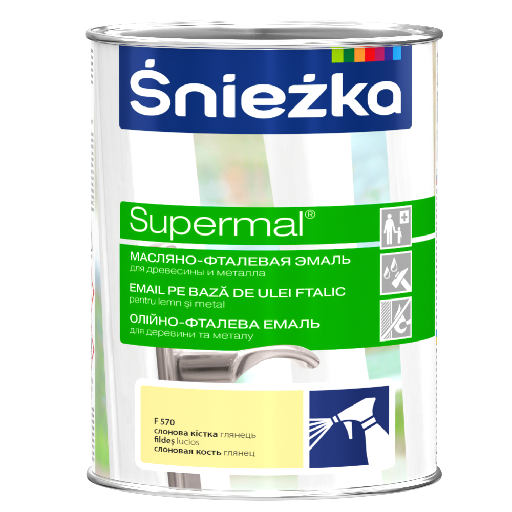 Эмаль «Sniezka» Supermal, F570, слоновая кость, 0.8 л