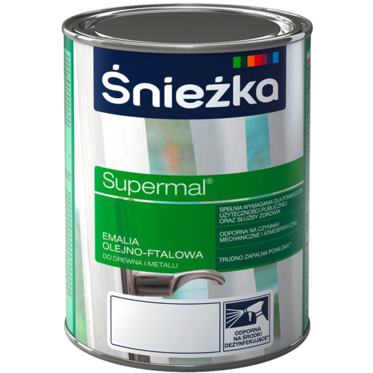 Эмаль «Sniezka» Supermal, Мат, чёрная, 0.8 л