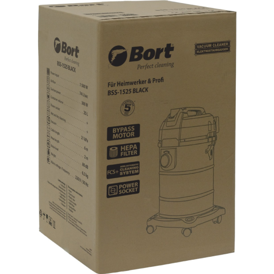 Профессиональный пылесос «Bort» BSS-1525 BLACK, 93412604