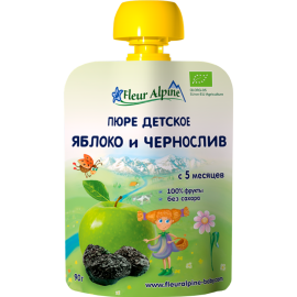 Пюре фруктовое «Fleur Alpine» яблоко и чернослив, 90 г