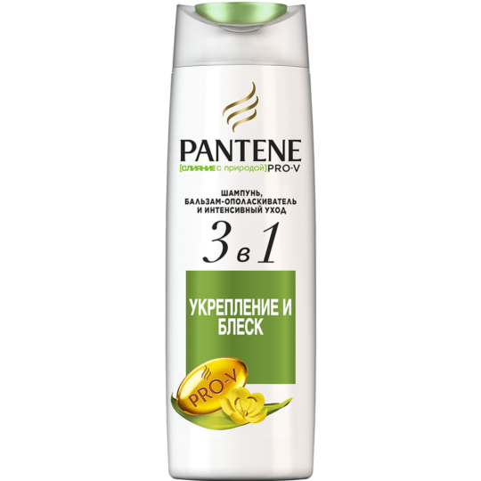 Шампунь для волос 3в1 «Pantene» слияние с природой укрепление и блеск, 360 мл