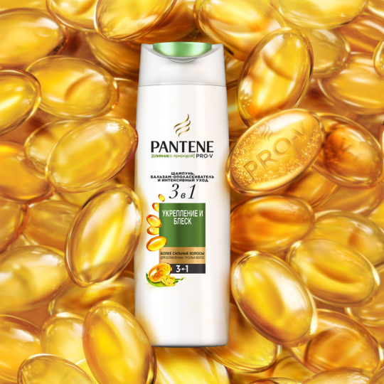 Шампунь для волос 3в1 «Pantene» слияние с природой укрепление и блеск, 360 мл